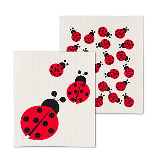 Abbott Collection Ladybug Dishcloths. Set of 2