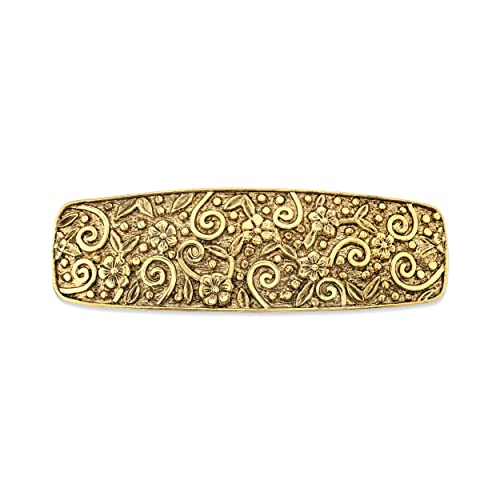 1928 Jewelry Womens Gold-Tone Floral Hair Barrette Accessory, 3