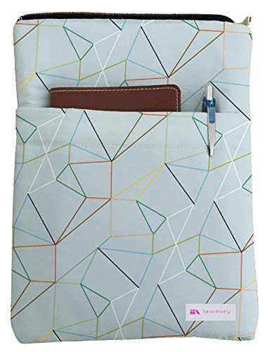 Shelftify Geometric Lines Book Sleeve - Book Cover for Hardcover and Paperback - Book Lover Gift - Notebooks and Pens Not Included