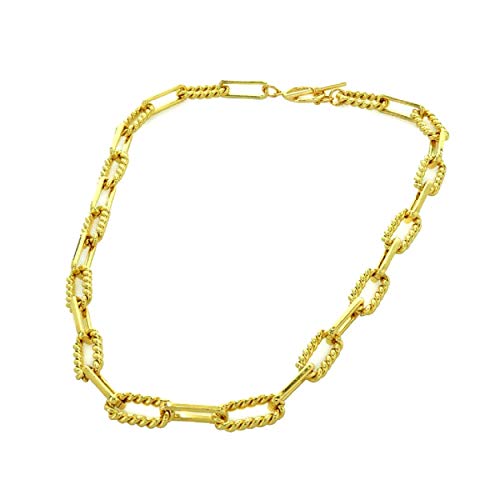 Maya J CZPB67Y Alternating Rope Paperclip Necklace, 16-inch Length, 18k Gold Plated