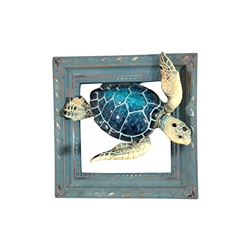 Comfy Hour Ocean Voyage with Sea Turtles Collection 6" Turtle Coastal Ocean Theme 3D Wall Decorative Frame, Polyresin