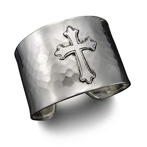 ANJU JEWELRY Silver Plated Collection Cuff Bracelet - Cross