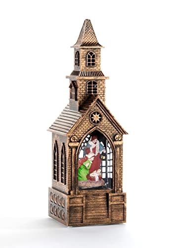 Giftcraft 684116 Christmas LED Water Lantern Holy Family, 10.6-inch Height