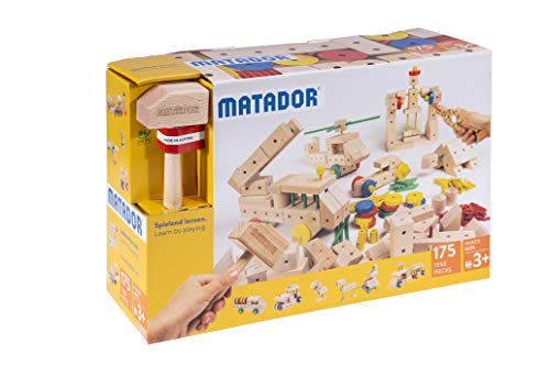 Ukidz Matador Maker M175 - 175 pcs Wooden Construction Set for 3+ Age (Made in Austria)
