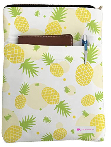 Shelftify Pineapples 2 Book Sleeve - Book Cover for Hardcover and Paperback - Book Lover Gift - Notebooks and Pens Not Included