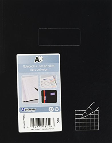 Rediform Blueline Business Notebook, Quad Ruled, Black, 9.25 x 7.25 inches, 192 Pages (A9Q)