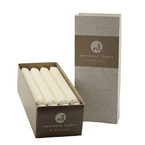 Northern Lights Candles Nlc Wide Tapers 12Pc Box Ivory 10 Inch