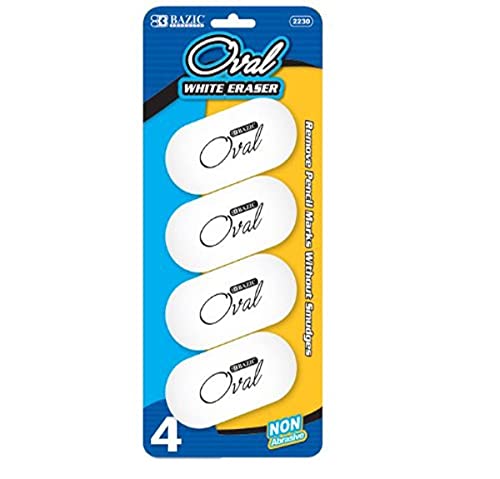 Bazic Two Tone Vinyl Eraser - 4 Pack