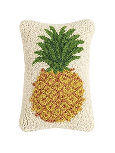 Peking Handicraft 30JES959C12OB Pineapple Hook Pillow, 12-inch Long, Wool and Cotton