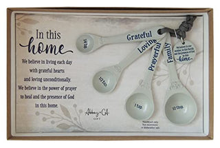 Cathedral Art Abbey & CA Gift Dark Blue In This Home Measuring Spoon Set Of 4