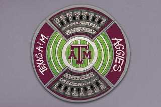 Magnolia Lane Texas A&M Aggies Round Stadium Plate, 13.5-inch Diameter, Melamine, Kitchen Accessories