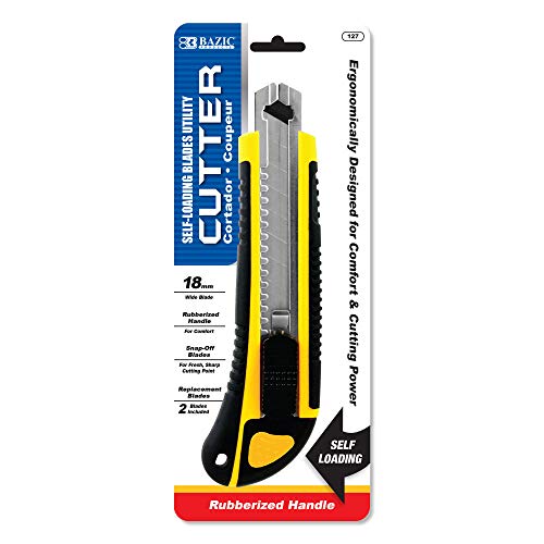 BAZIC Heavy Duty Self Loading Cutter with Grip + 2 Replacement Blades (127-12P)