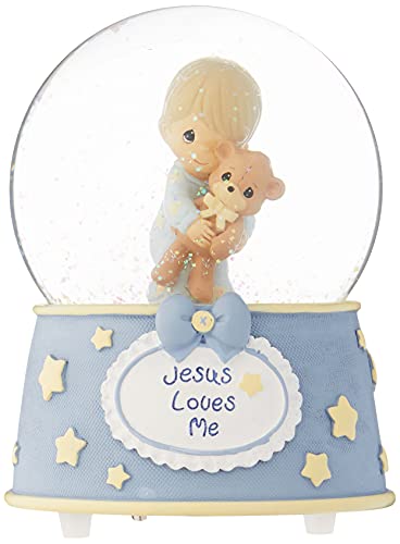 Precious Moments, Jesus Loves Me, Resin/Glass Snow Globe, Boy, Musical, 132103