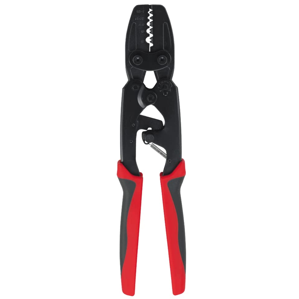 Comfy Hour Jolly Handy Tools Collection 0.5-16mm² Copper Lug Leverage Action, Force-Saving Non-Insulated Terminal Ratchet Crimper