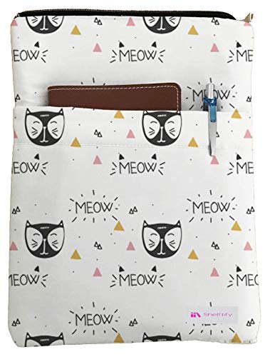 Shelftify Meow Book Sleeve - Book Cover for Hardcover and Paperback - Book Lover Gift - Notebooks and Pens Not Included
