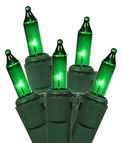 Vickerman Set of 100 Green Mini Christmas Lights - Green Wire