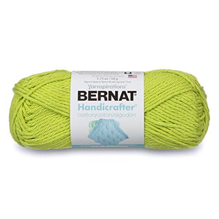 Spinrite Yarns (CA) Bernat Handicrafter Cotton Solids Yarn, 1.75 oz, Gauge 4 Medium, 100% Cotton, Hot Green