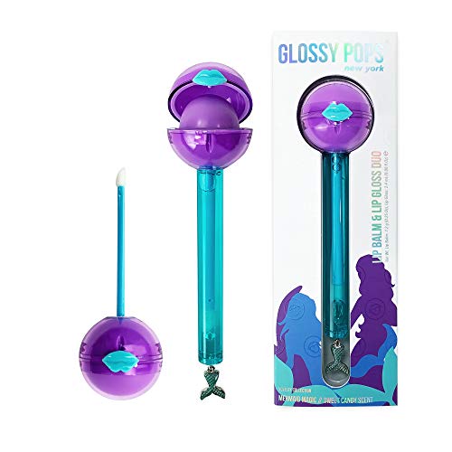Glossy Pops Scented Clear Lip Balm & Clear Lip Gloss Combo | Novelty Collection (Mermaid Magic - Sweet Candy Scent)