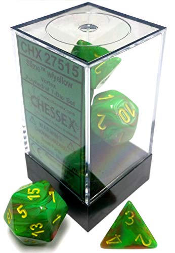 Chessex CHX27515 Dice-Vortex Slime/Yellow Set