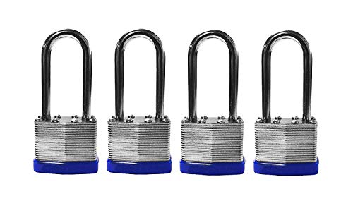 EZ Travel Distribution EZ Travel Collection 4-Pack Long Shackle Keyed Alike 400 Long Shank (Includes 8-Keys All Keyed Alike)