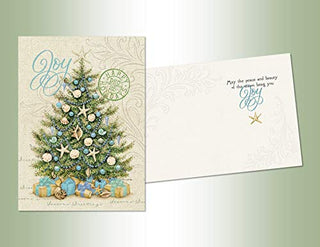 LPG Greetings Performing Arts boxed CHRISTMAS CARDS Joy Tree Deluxe Non-flake Glitter Embellished Boxed Christmas Cards with Full Color Inside Designs (14 glitter cards, 14 envelopes) (66265)