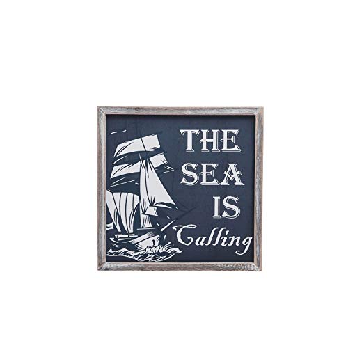 Beachcombers B22742 Sea is Calling Wall Plaque, 11.8-inch Square
