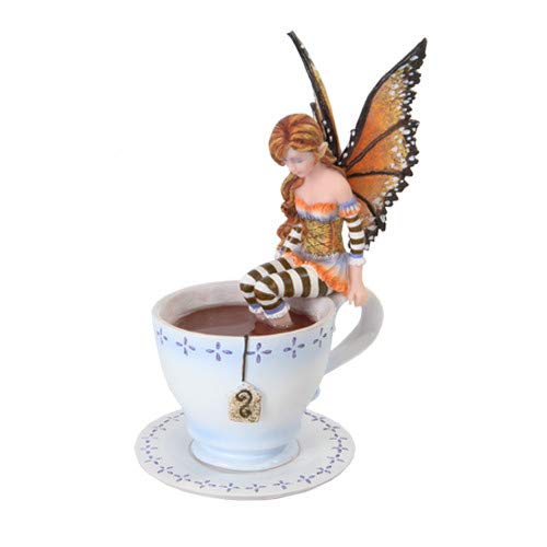 Pacific Trading Giftware PTC 6.25 Inch Warm Toes Fairy in Tea Cup Mystical Statue Figurine