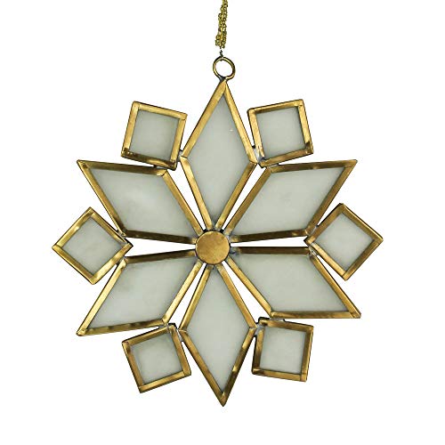 HomArt 2240-14 Britta Ornament, 6-inch Height, Brass Leaded Glass