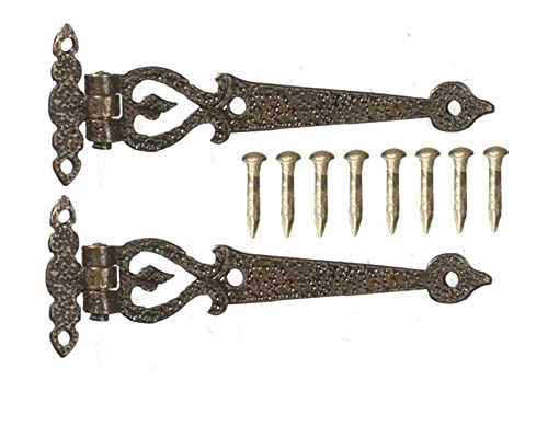 Aztec Imports Melody Jane Dolls Houses Dollhouse Large Ornate T Hinges Antique Gold Miniature DIY Fittings Hardware