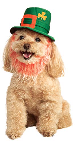 Rubie's St. Patty's Day Pet Costume Hat with Beard, Medium/Large, Multicolor
