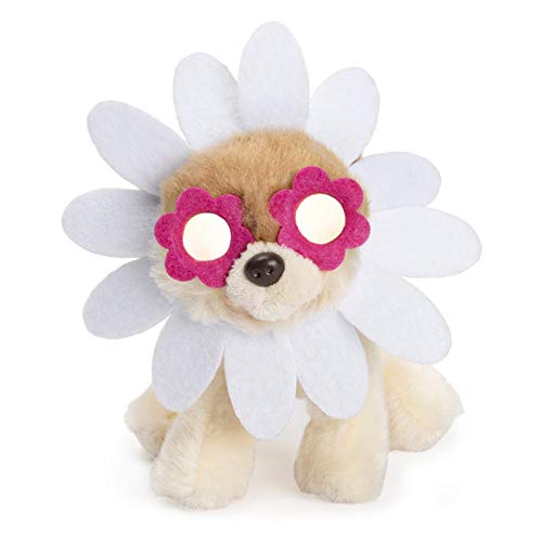 GUND The Worlds Cutest Dog Boo Itty Bitty Boo Daisy Flower #61 Stuffed Animal Plush, Pink and White, 5