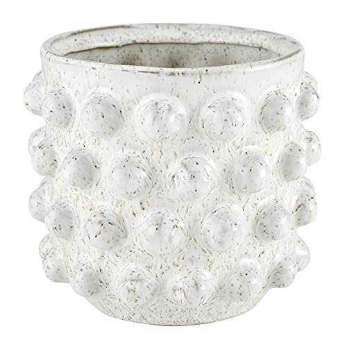 Creative Brands 47th & Main Ceramic Planter Pot, 5" Tall, White Dot