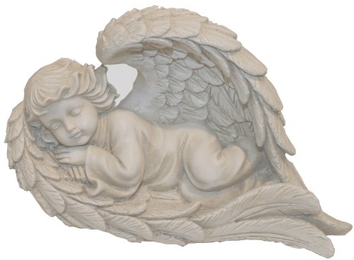 Napco Lying Angel in Wing Garden Statue, 8-1/2-Inch Long