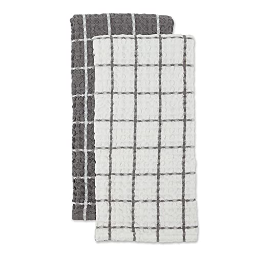 DII Gray Recycled Cotton Waffle Dishtowel (Set of 6)