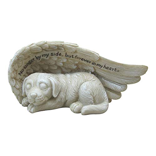 Comfy Hour Pet In Loving Memory Collection 4" Dog Peacefully Sleeping in Angel Wing Figurine Pet Statue - in Memory of My Best Friend Bereavement, Polyresin
