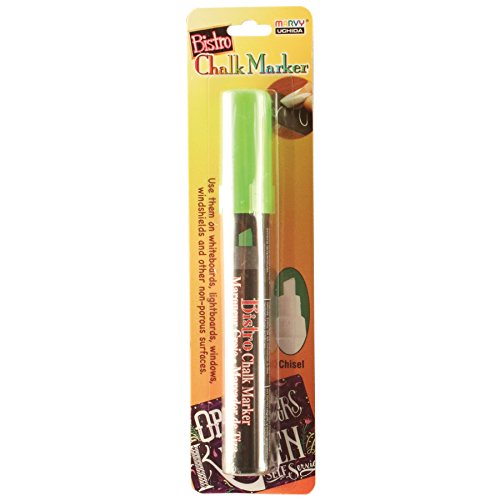 Uchida 483-C-F4 Chisel Tip Bistro Chalk Marker, Fluorescent Green