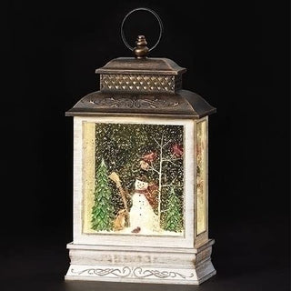 Roman Christmas - Lighted Snowman and Cardinals Lantern, 10.5" H, Christmas Collection, Plastic, Christmas Giftware, Inspirational, Durable, Long Lasting, Beautifully Detailed, Battery Operated