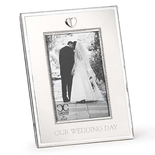 Roman Giftware Inc., Caroline Collection, Wedding & Anniversary, 8.5" H Silver W/Heart Frame ,Religious, Inspirational, Durable (1x6x8)