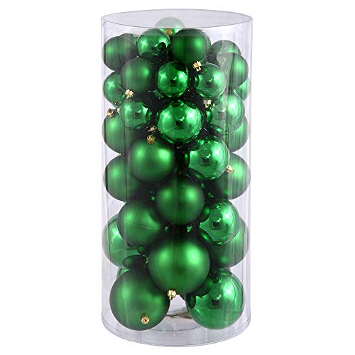 Vickerman 1.5"-2" Green Shiny and Matte Ball Ornament, 50 per Box