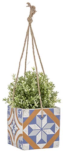 Esschert Design AC178 Concrete Portugese Tile Hanging Flower Pot