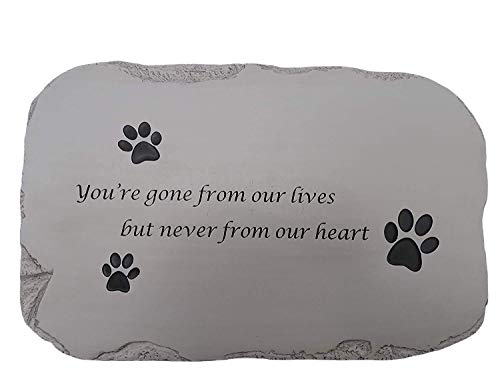 Comfy Hour Loving Memory Collection Pet Memorial Stone(You're Gone from Our Lives but Never from Our Heart), Ceramic