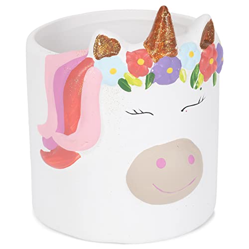 Napco Ceramic Unicorn Face Planter, 4"