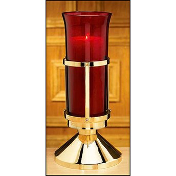 Christian Brands Religious Supply Sanctuary Lamp with Ruby Sanctuary Globe