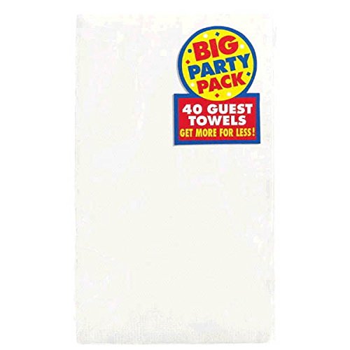 Amscan Beautiful Big Party Pack Frosty Guest Paper Towel Party Supply (40 Pack), 4-1/2 x 7-3/4", White