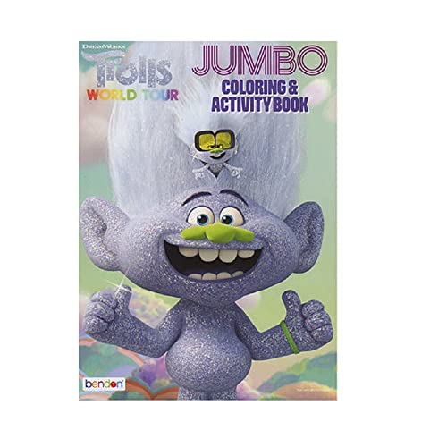 BAZIC Trolls World Tour Jumbo Activity and Coloring Book Set for Kids Toddlers (2 Books ~ 80 pgs Each)