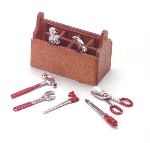Aztec Imports Dollhouse Miniature 1:12 Scale Tool BOX with Tools #Z1323