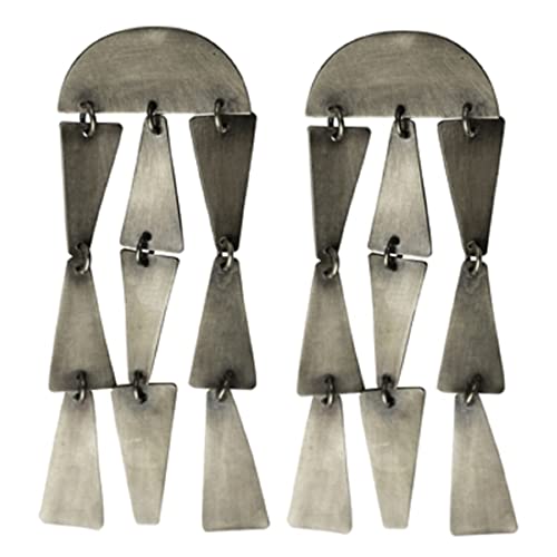 HomArt AREOhome Summit Earring, Dangling Trapezoids,Silver