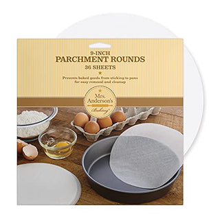HIC Mrs. Anderson’s Baking Non-Stick Parchment Cake Rounds, 9-Inch, 36 Sheets