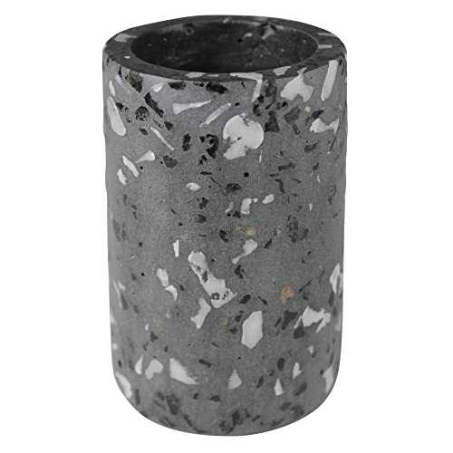 HomArt Cup Pencil Holders, 4-inch Height, 2.75" L x Black Terrazzo