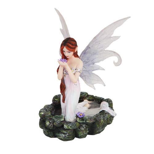 Pacific Trading Giftware White Water Princess Fairy Kneeling in Pond Mystical Statue Figurine